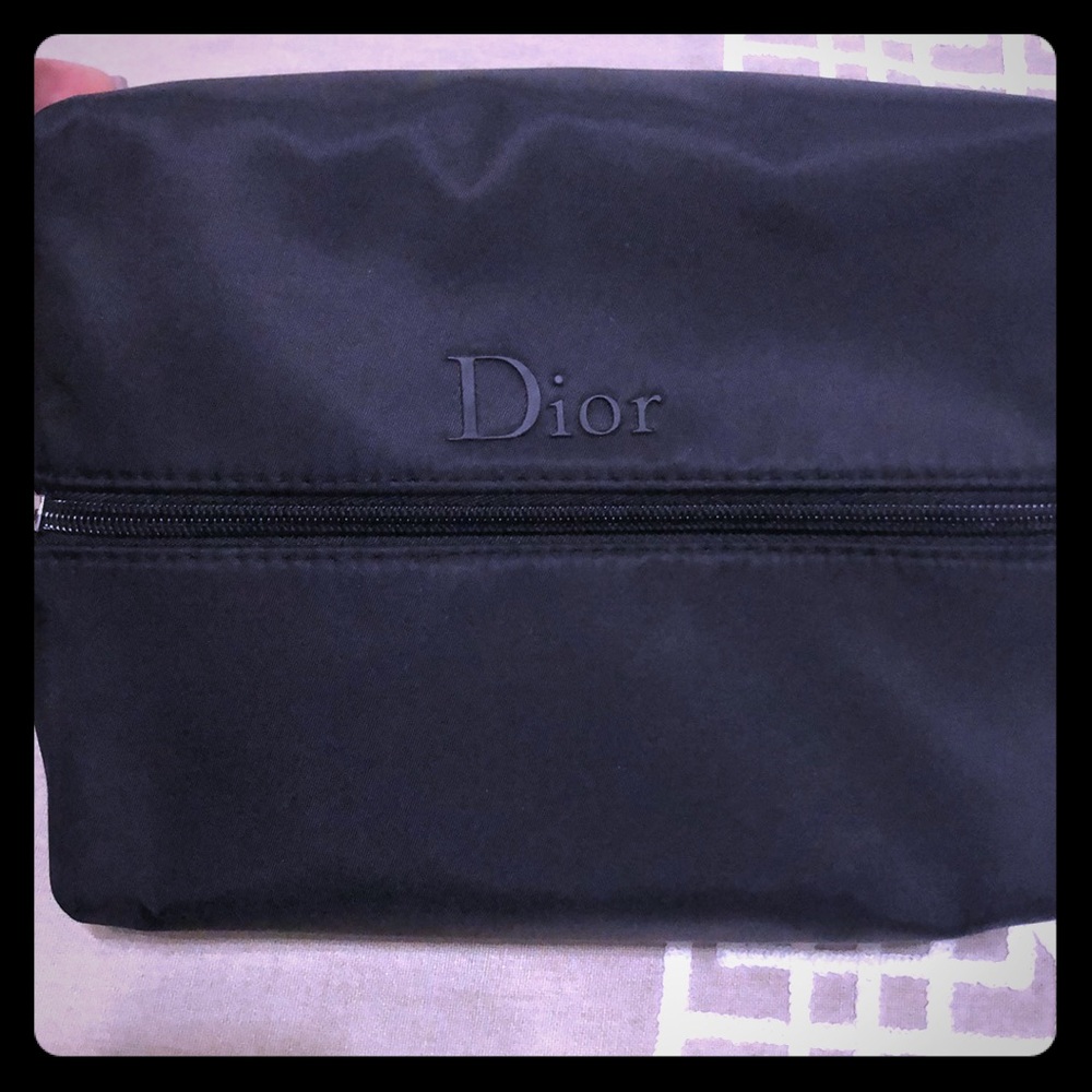Dior black cosmetic bag